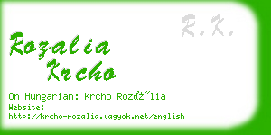 rozalia krcho business card